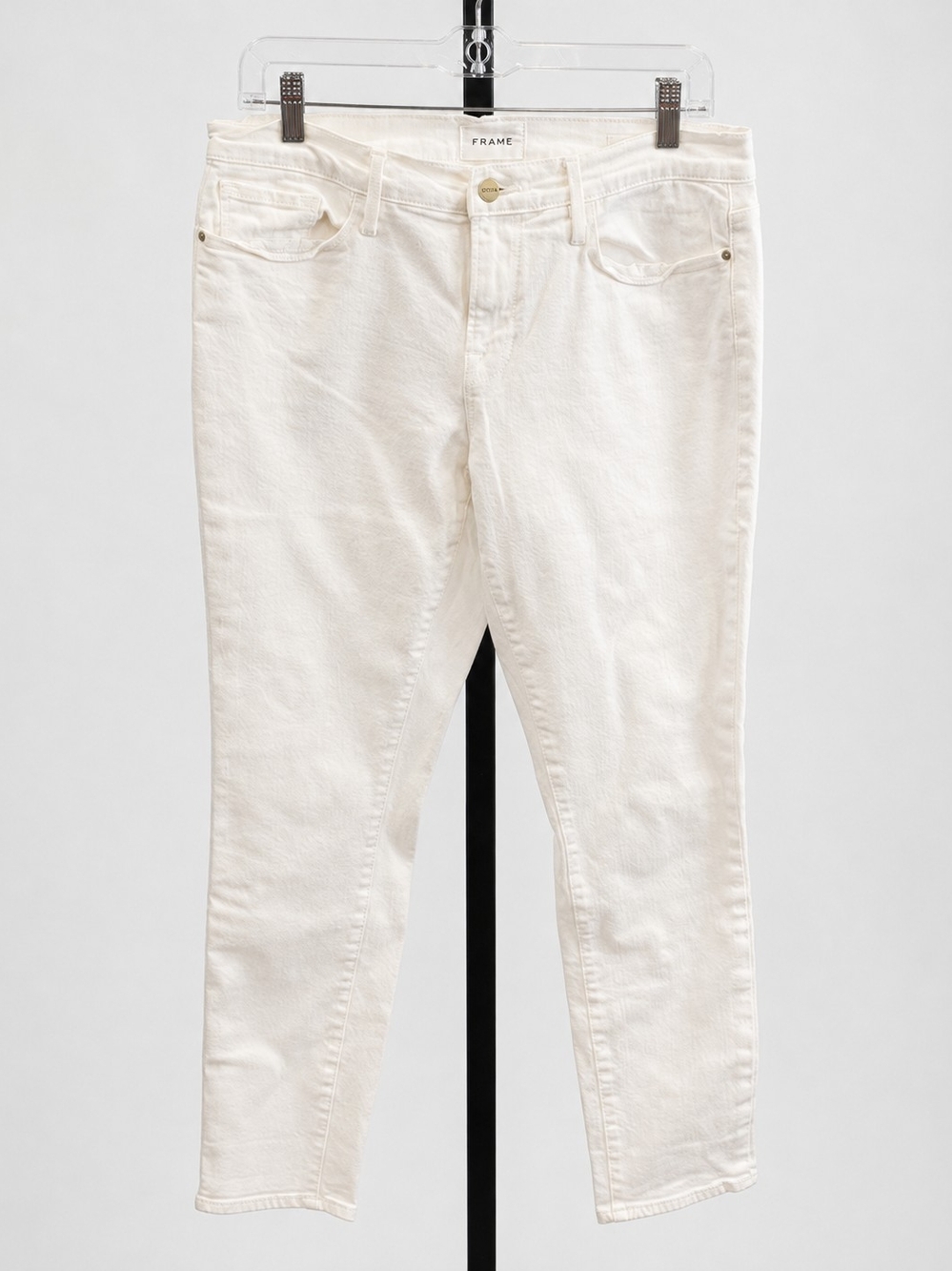 Frame Denim Off-White High-Rise Skinny Jeans Size 29